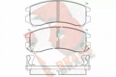 R BRAKE rb0810 -  Комплект тормозных колодок, дисковый тормоз